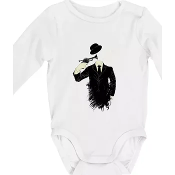 Kojenecký body Zbraň trumpeta - Body kojenecké s dlouhým rukávem - Dlouhý r. do 3 měs ( Bílá )