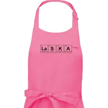 Kuchyňská zástěra Láska - periodická tabulka - Dámská zástěra na vaření - Univerzální velikost ( Růžová )