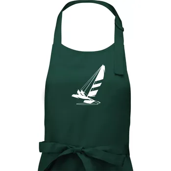 Kuchyňská zástěra Katamarán na vodě - Pánská zástěra na vaření - Univerzální velikost ( Lahvově zelená )