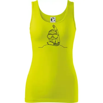 Dámské tričko Potápěč jedním tahem - Dámské tílko - 2XL ( Limetková )