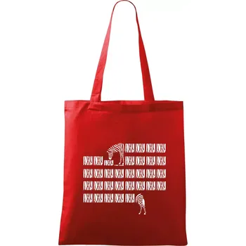 Nákupní taška Zebra dlouhá - Taška bavlněná - 42 x 38 cm ( Červená )