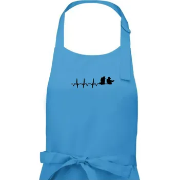 Kuchyňská zástěra EKG hasiči - Dámská zástěra na vaření - Univerzální velikost ( Světlý tyrkys )