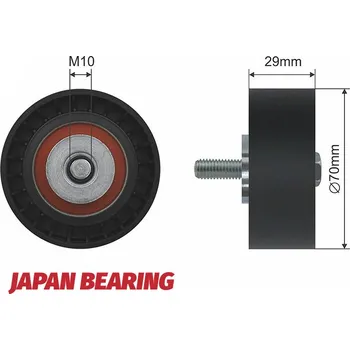 Vratná/vodicí kladka, klínový žebrový řemen, RNK-FT-003