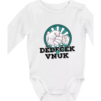 Dědeček a vnuk - Body kojenecké s dlouhým rukávem - Dlouhý r. do 3 měs ( Bílá )