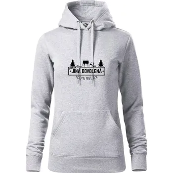 Dámská mikina Trochu jiná dovolená batoh - Mikina dámská Cape s kapucí - L ( Světlešedý Melír )