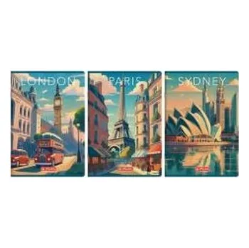 Set školních potřeb Zeszyt A4/96K kratka z marginesem Retro (5szt)