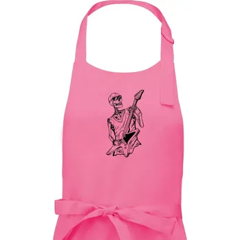 Kuchyňská zástěra Kytara kostra - Dámská zástěra na vaření - Univerzální velikost ( Růžová )
