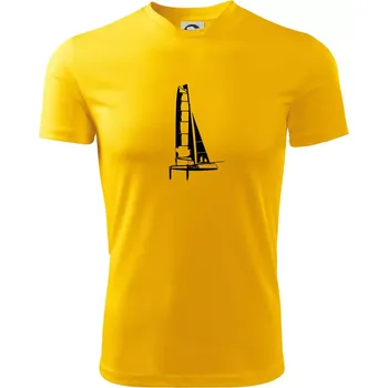 Pánské tričko Katamarán z boku - Pánské triko Fantasy sportovní (dresovina) - XL ( Žlutá )