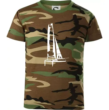 Chlapecké tričko Katamarán z boku - Dětské maskáčové triko - 122 cm/6 let ( Hnědý maskáč )