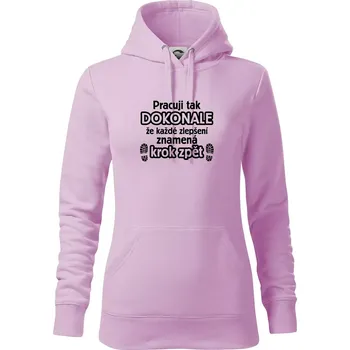 Dámská mikina Pracuji dokonale krok zpět - Mikina dámská Cape s kapucí - L ( Orchid )