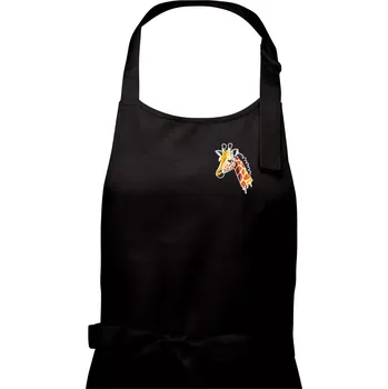 Kuchyňská zástěra Žirafa na prsu - Pánská zástěra na vaření - Univerzální velikost ( Černá )