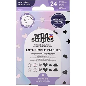 Zdravotnický materiál Wild Stripes Hydrokoloidní náplasti na akné s kyselinou salicylovou Holo Clear (Anti-Pimple Patches) 24 ks