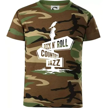 Kytara rozcestník - Dětské maskáčové triko - 146 cm/10 let ( Hnědý maskáč )