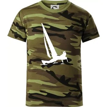 Katamarán 2 osoby - Dětské maskáčové triko - 104-110cm / 3-4 roky ( Zelený maskáč )