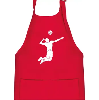 Kuchyňská zástěra Volejbal nápřah muž - Dětská zástěra na vaření - Univerzální velikost ( Červená )