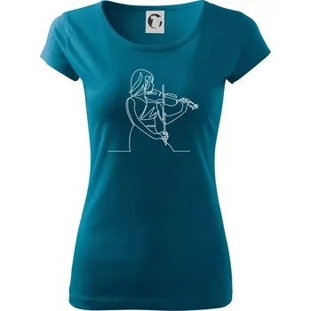 Houslistka jedním tahem - Dámské triko Pure - 2XL ( Petrolejová )