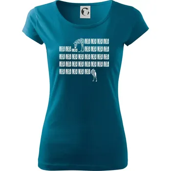 Dámské tričko Zebra dlouhá - Dámské triko Pure - S ( Petrolejová )