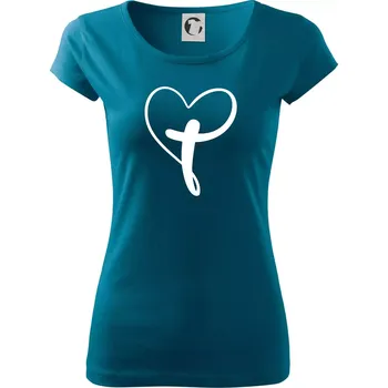 Jesus srdce - Dámské triko Pure - L ( Petrolejová )