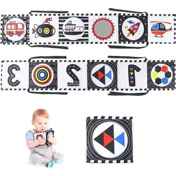 Hračka pro nejmenší Basetousual Černobílé kontrastní karty pro miminka Černá, Bílá