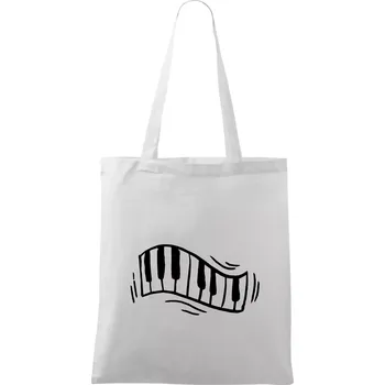 Klávesy kreslené - Taška bavlněná - 42 x 38 cm ( Bílá )