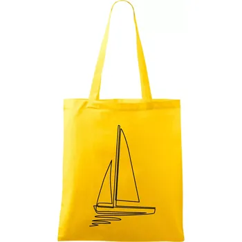 Plachetnice jedním tahem - Taška bavlněná - 42 x 38 cm ( Žlutá )