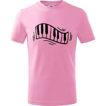 Chlapecké tričko Klávesy kreslené - Tričko dětské bavlněné - 122 cm/6 let ( Růžová )