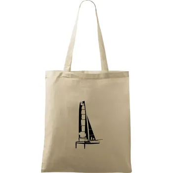Katamarán z boku - Taška bavlněná - 42 x 38 cm ( Naturální )
