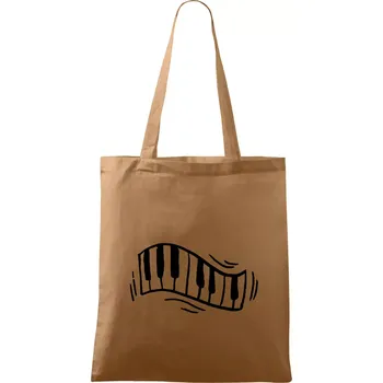 Nákupní taška Klávesy kreslené - Taška bavlněná - 42 x 38 cm ( Cappuccino )
