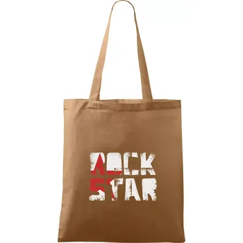 Nákupní taška Rock star nápis - Taška bavlněná - 42 x 38 cm ( Cappuccino )