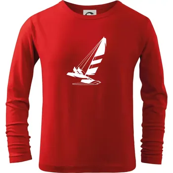 Chlapecké oblečení Katamarán na vodě - Triko dětské Long Sleeve - 158 cm/12 let ( Červená )