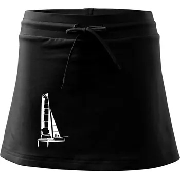 Dámská sukně Katamarán z boku - Sportovní sukně - two in one - L ( Černá )