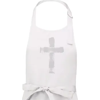 Kuchyňská zástěra Jesus kříž štětcem - Dámská zástěra na vaření - Univerzální velikost ( Bílá )