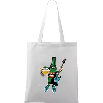 Kytarista s pivem - Taška bavlněná - 42 x 38 cm ( Bílá )