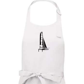 Kuchyňská zástěra Katamarán z boku - Pánská zástěra na vaření - Univerzální velikost ( Bílá )