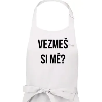 Kuchyňská zástěra Zásnuby - Pánská zástěra na vaření - Univerzální velikost ( Bílá )