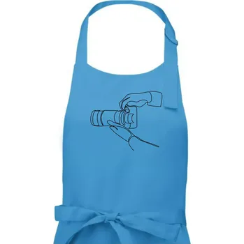 Kuchyňská zástěra Fotograf jedním tahem - Pánská zástěra na vaření - Univerzální velikost ( Světlý tyrkys )