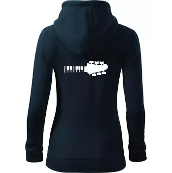 Dámská mikina Klávesy a kytara - Dámská mikina trendy zipper s kapucí - 2XL ( Námořní modrá (velmi tmavá - téměř černá) )