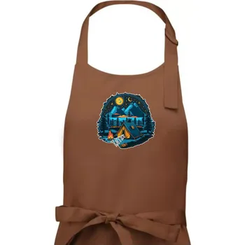 Kuchyňská zástěra Tatry pod stanem - Pánská zástěra na vaření - Univerzální velikost ( Kakaová )