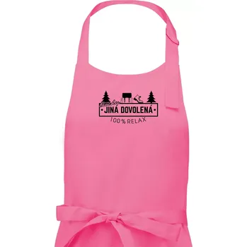 Kuchyňská zástěra Trochu jiná dovolená batoh - Pánská zástěra na vaření - Univerzální velikost ( Růžová )
