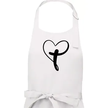 Kuchyňská zástěra Jesus srdce - Dámská zástěra na vaření - Univerzální velikost ( Bílá )