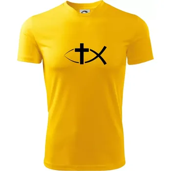 Pánské tričko Ježíšova ryba - Pánské triko Fantasy sportovní (dresovina) - M ( Žlutá )