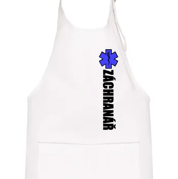 Kuchyňská zástěra Záchranář - hvězda - Dětská zástěra na vaření - Univerzální velikost ( Bílá )