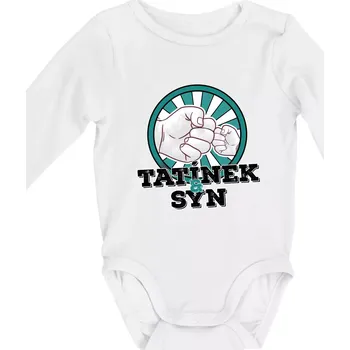 Kojenecký body Tatínek a syn - Body kojenecké s dlouhým rukávem - Dlouhý r. do 3 měs ( Bílá )