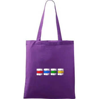 Turistické značky všechny - Taška bavlněná - 42 x 38 cm ( Fialová )