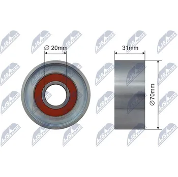 Vratná/vodicí kladka, klínový žebrový řemen, RNK-HD-016