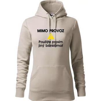 Dámská mikina Mimo provoz - použijte jiný bankomat - Mikina dámská Cape s kapucí - L ( Ledově šedá )