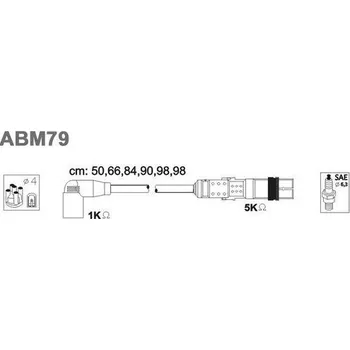Zapalovací kabel Sada kabelů pro zapalování, ABM79
