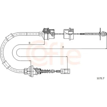 Spojkové lanko Tazne lanko, ovladani spojky, 1172.7