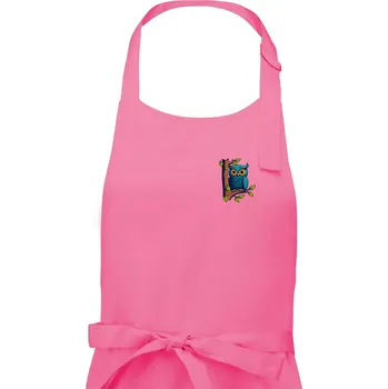 Kuchyňská zástěra Sova na prsu - Pánská zástěra na vaření - Univerzální velikost ( Růžová )
