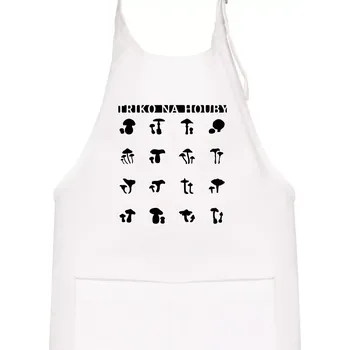 Kuchyňská zástěra Triko na houby - Dětská zástěra na vaření - Univerzální velikost ( Bílá )